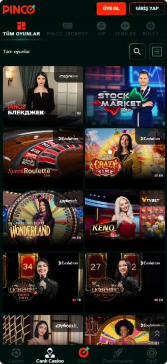Pinco APK Casino Canlı