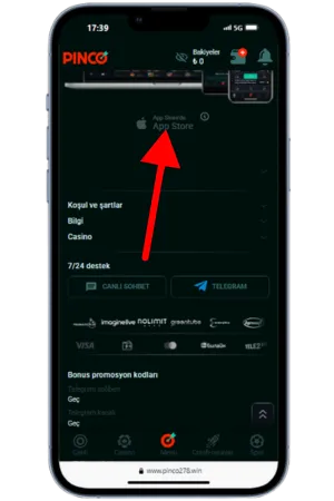 App Pinco button