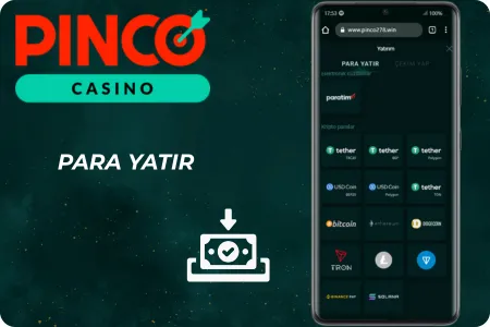 Pinco para yatırma adımları
